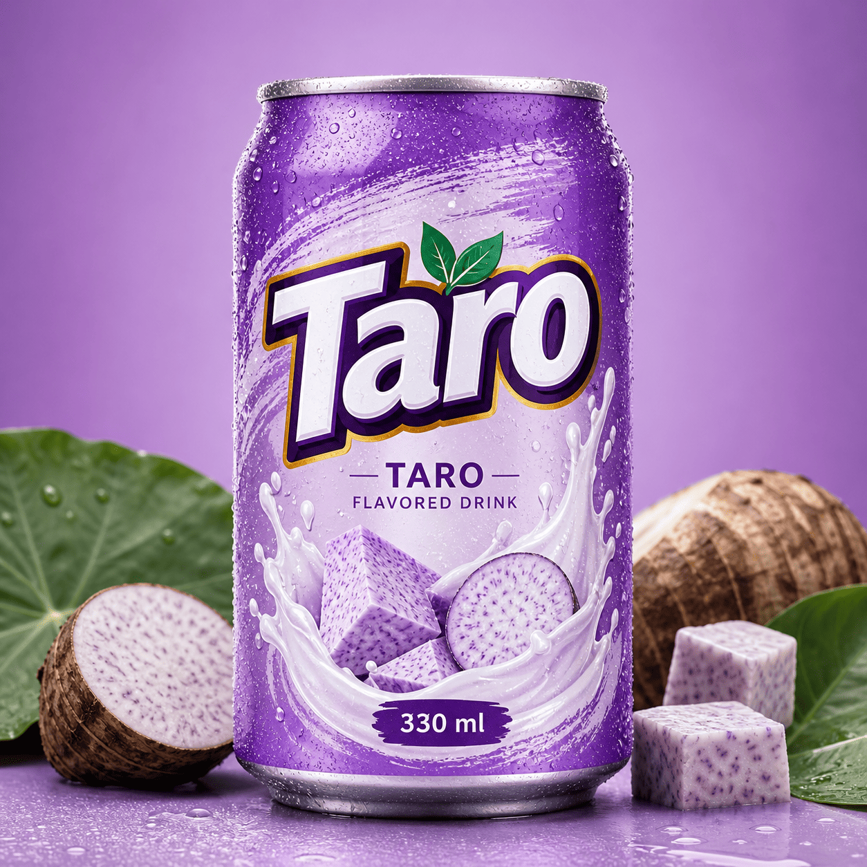 Taro Can 330 ml dari Thirty Three Brew dengan tampilan clean dan modern
